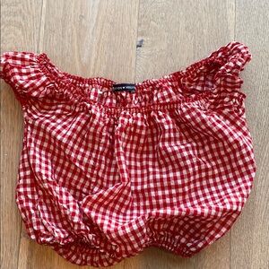 Brandy Melville Gingham Bubble Shirt